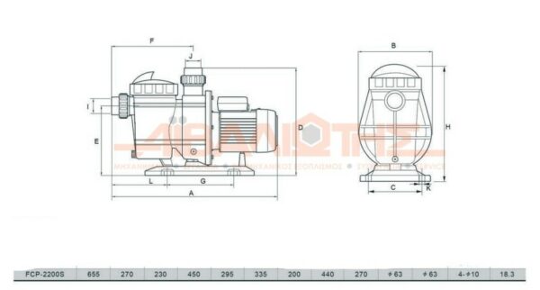 NOVA 02C18 : ΑΝΤΛΙΑ ΠΙΣΙΝΑΣ ΜΕ ΠΡΟΦΙΛΤΡΟ FCPS-2200T 380V 3 HP