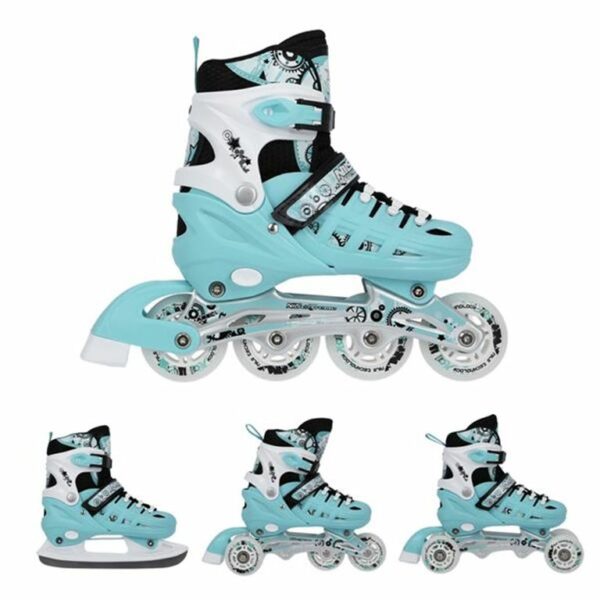 NILS EXTREME 16-25-026 : ΑΥΞΟΜΕΙΟΥΜΕΝΑ ΠΑΤΙΝΙΑ ROLLER NH 10905 ΣΕΤ 4 ΣΕ 1 INLINE SKATES ΓΑΛΑΖΙΟ S 31-34