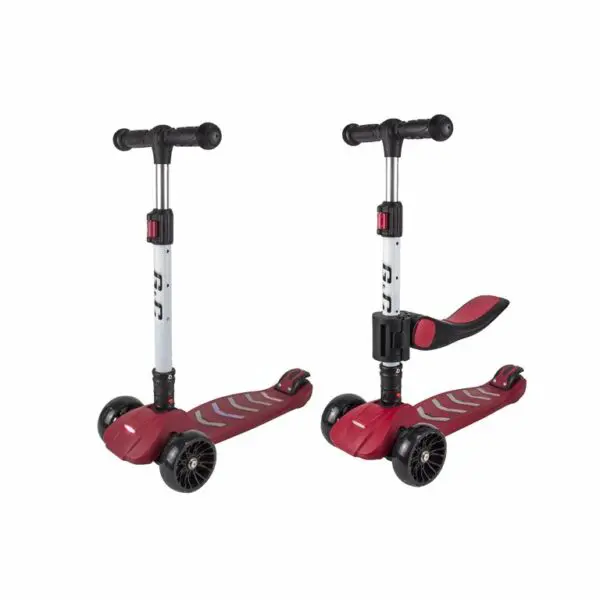 G&C GC-S929 : SCOOTER FUN S929 2 ΣΕ 1 ΚΟΚΚΙΝΟ ME LED ΦΩΤΑΚΙΑ