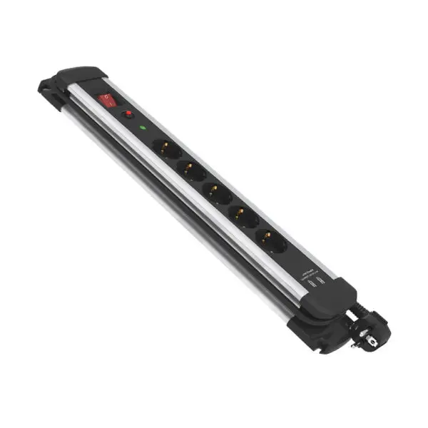 BULLE 607056 : ΠΟΛΥΠΡΙΖΟ PRO ΜΕ ΠΡΟΣΤΑΣΙΑ 5 ΘΕΣΕΩΝ+2χUSB 1.5m PROLINE
