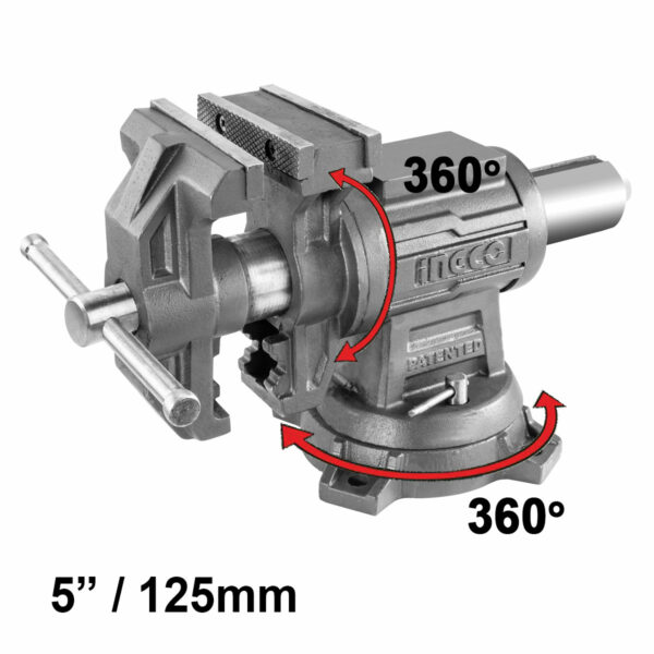 INGCO HBV085 : Μέγγενη Πάγκου Ατσάλινη 5inch/127mm (2 εργασιών)